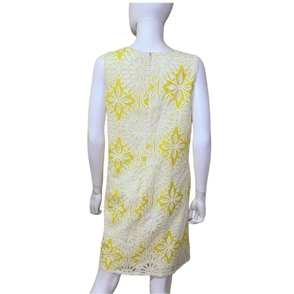 Anthropologie Weston Yellow and White Sheath Dress Large - Picture 2 of 6